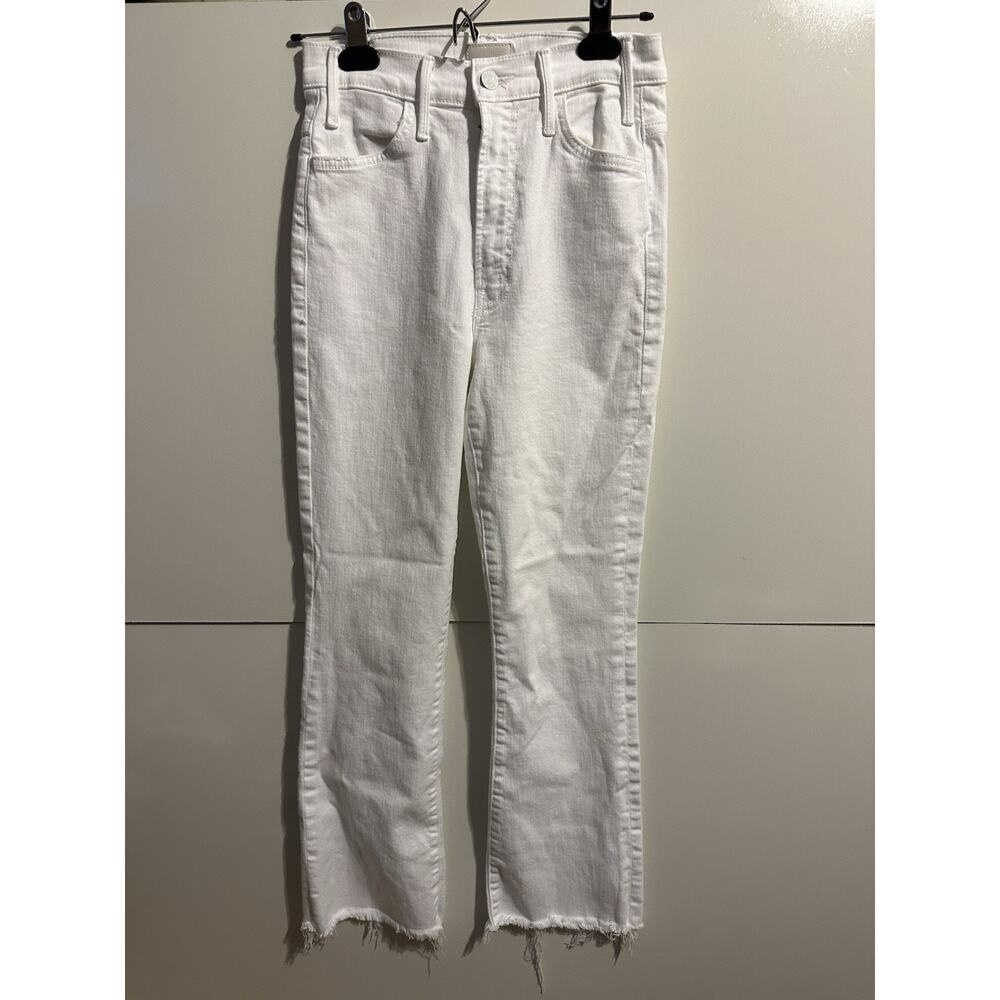 MOTHER The Hustler Ankle Fray Jeans Women 26 White Fairest Of Them All